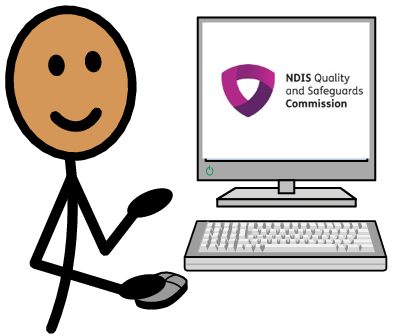Stick figure person on the NDIS Commission website