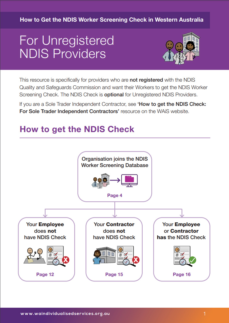 What is the process for getting NDIS Worker Screening Check in WA?